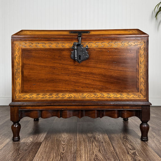Alfonso Marina Spanish Colonial Marquetry Trunk