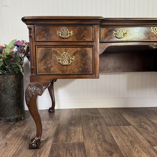 Vintage Chippendale Sligh Desk with Leather Top