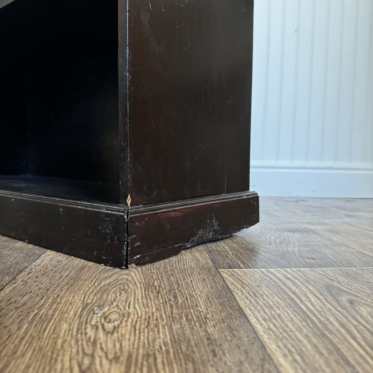 Vintage Black Ebonized Bookshelf with Drawers