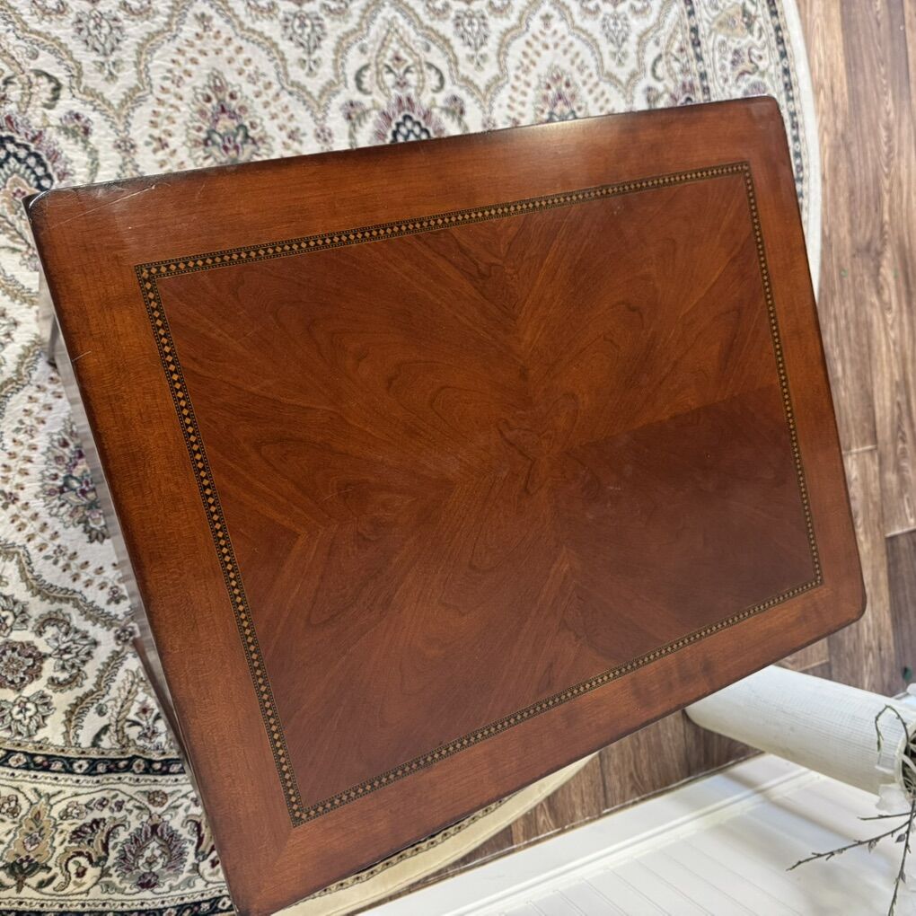 Vintage Burl Inlay Federal Style Nightstand