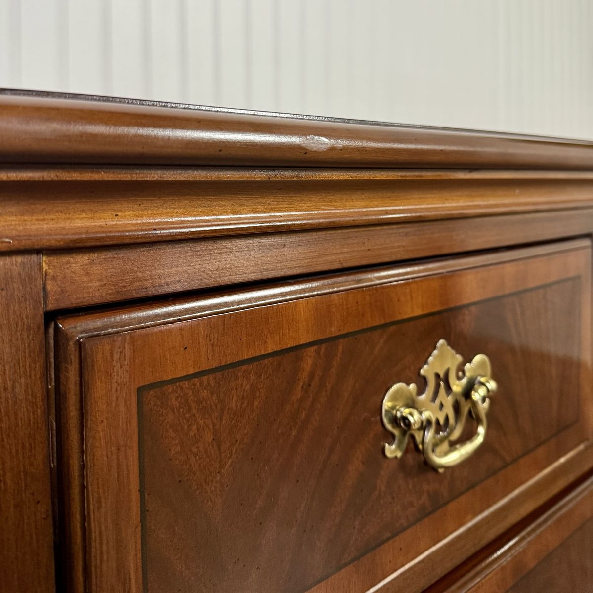 Vintage Drexel Heritage Chippendale Flame Mahogany Lowboy Dresser