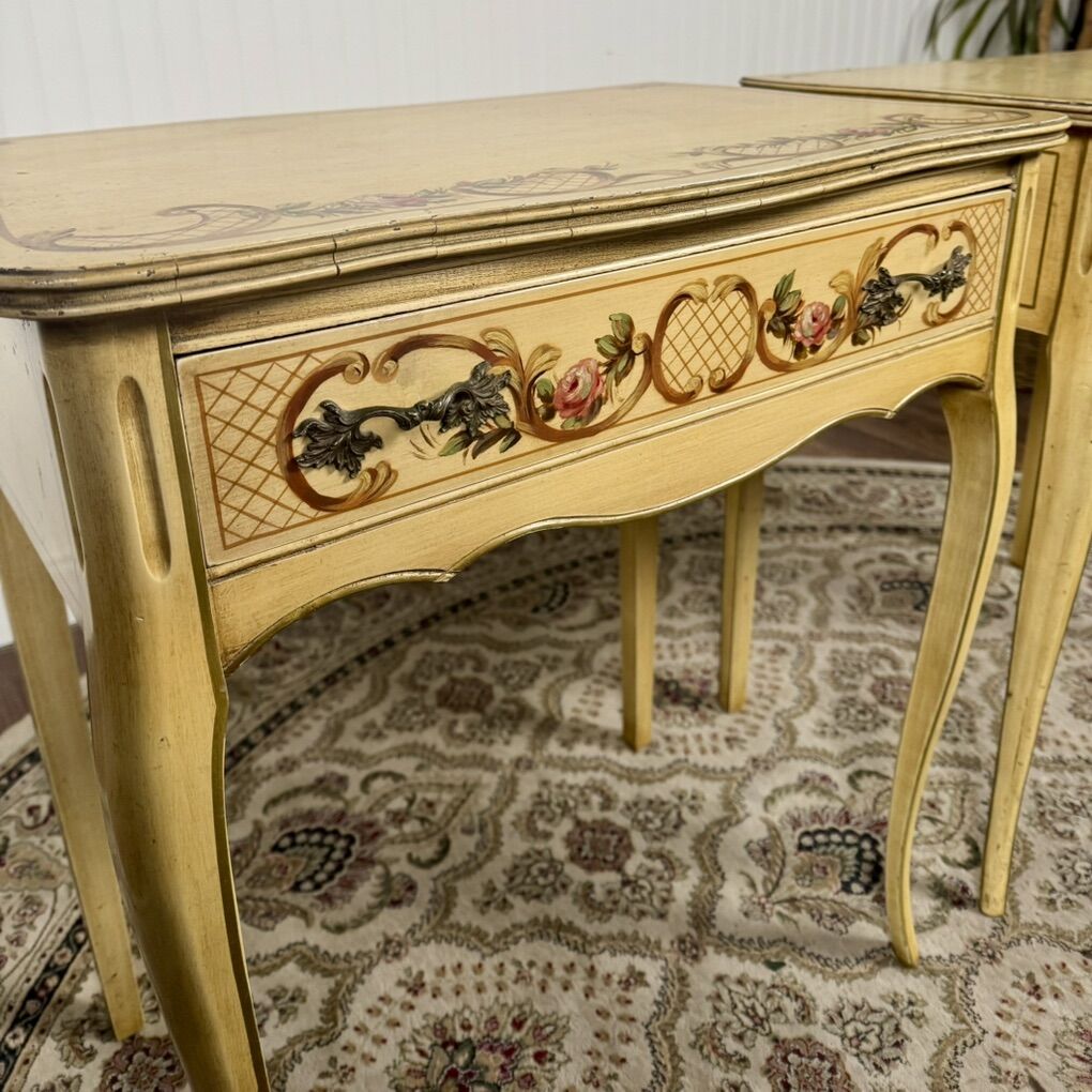 Vintage Hand-Painted Italian Style Side Tables