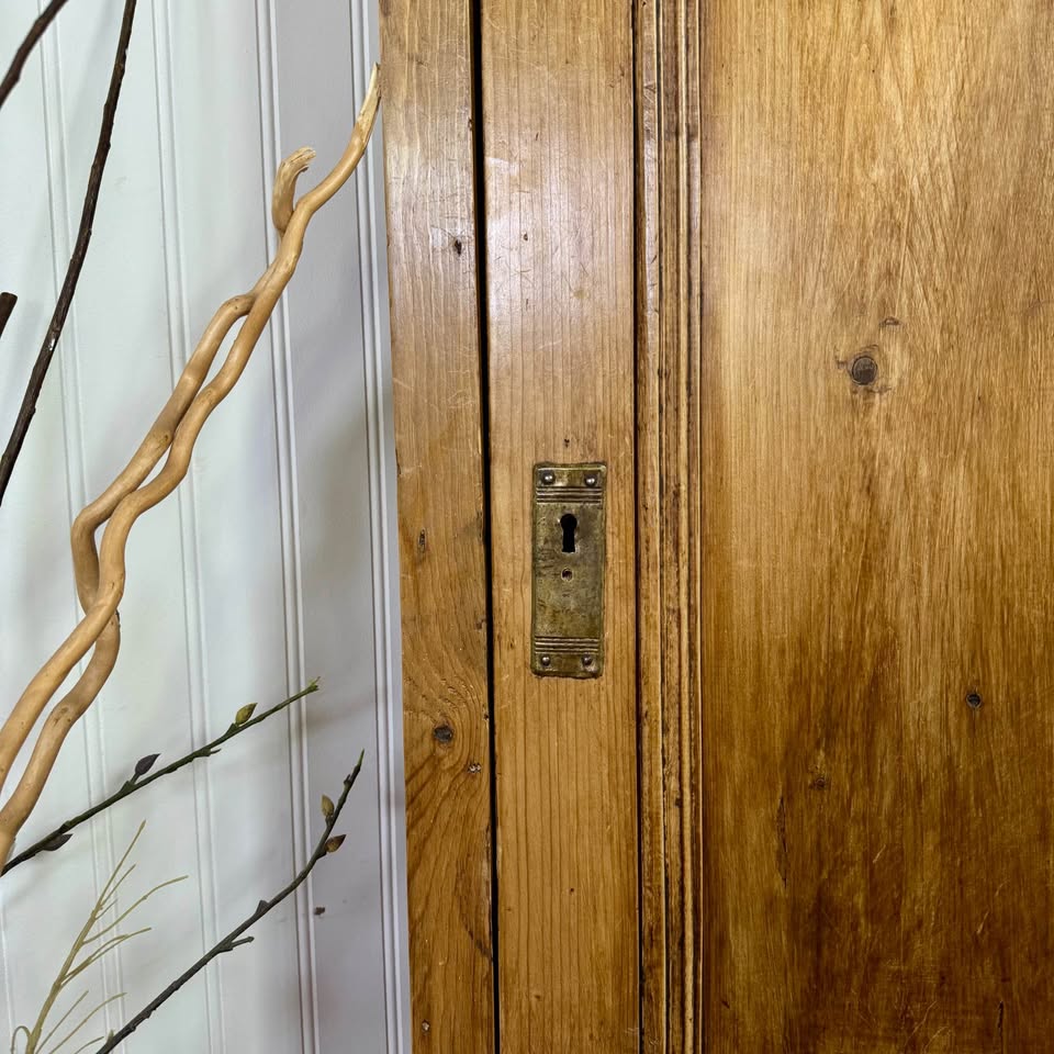 Primitive European Pine Corner Cabinet / Cupboard