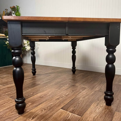 Two-Tone Wood Table or Desk with Double-Sided Drawers