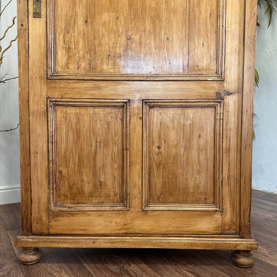 Primitive European Pine Corner Cabinet / Cupboard