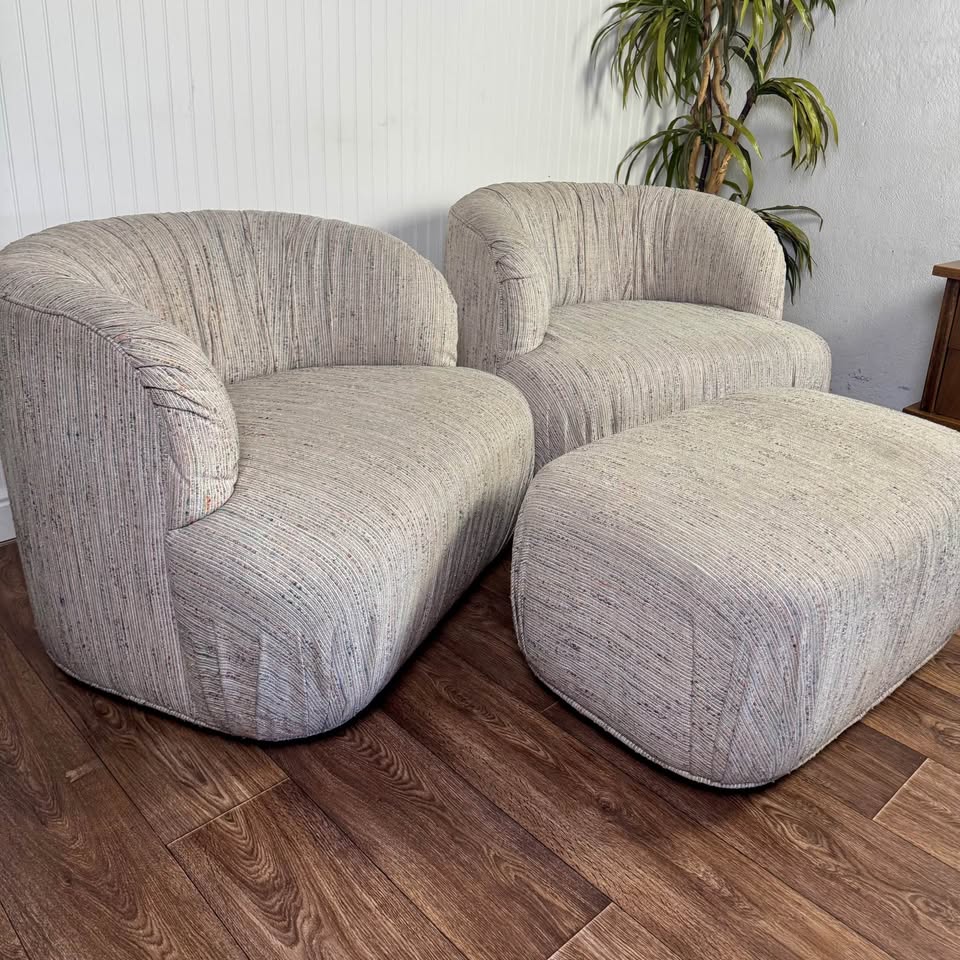Rare 1980s Postmodern “Cloud” Lounge Chair Set