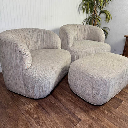 Rare 1980s Postmodern “Cloud” Lounge Chair Set