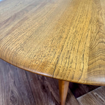 Vintage Mid-Century Modern Solid Oak Coffee Table w/ Spider Base