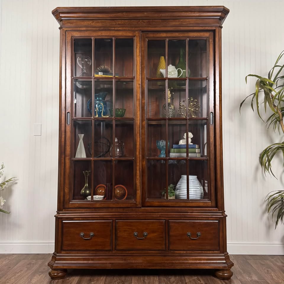 Wrangler Home Solid Wood Display Cabinet w/ Sliding Doors