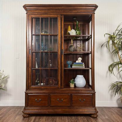 Wrangler Home Solid Wood Display Cabinet w/ Sliding Doors