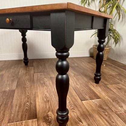 Two-Tone Wood Table or Desk with Double-Sided Drawers