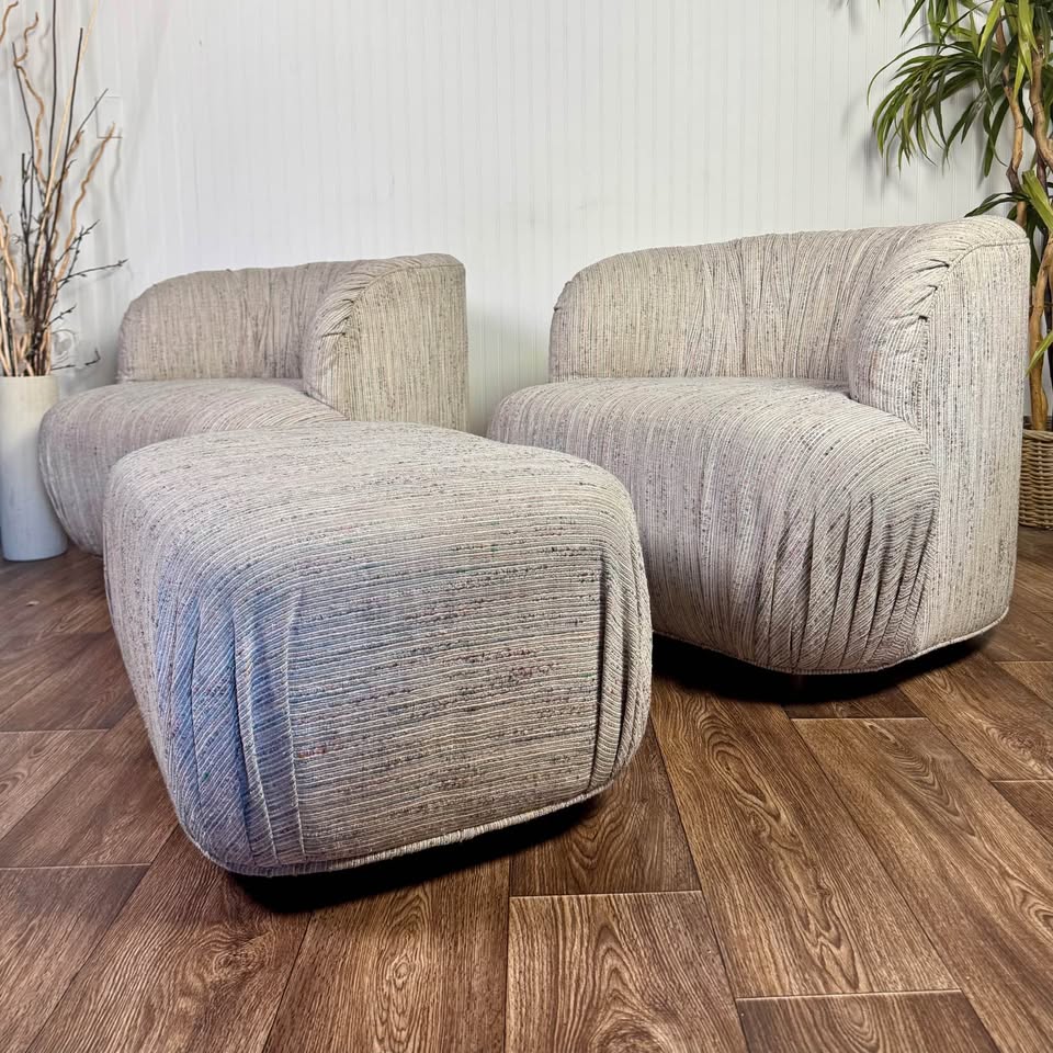 Rare 1980s Postmodern “Cloud” Lounge Chair Set
