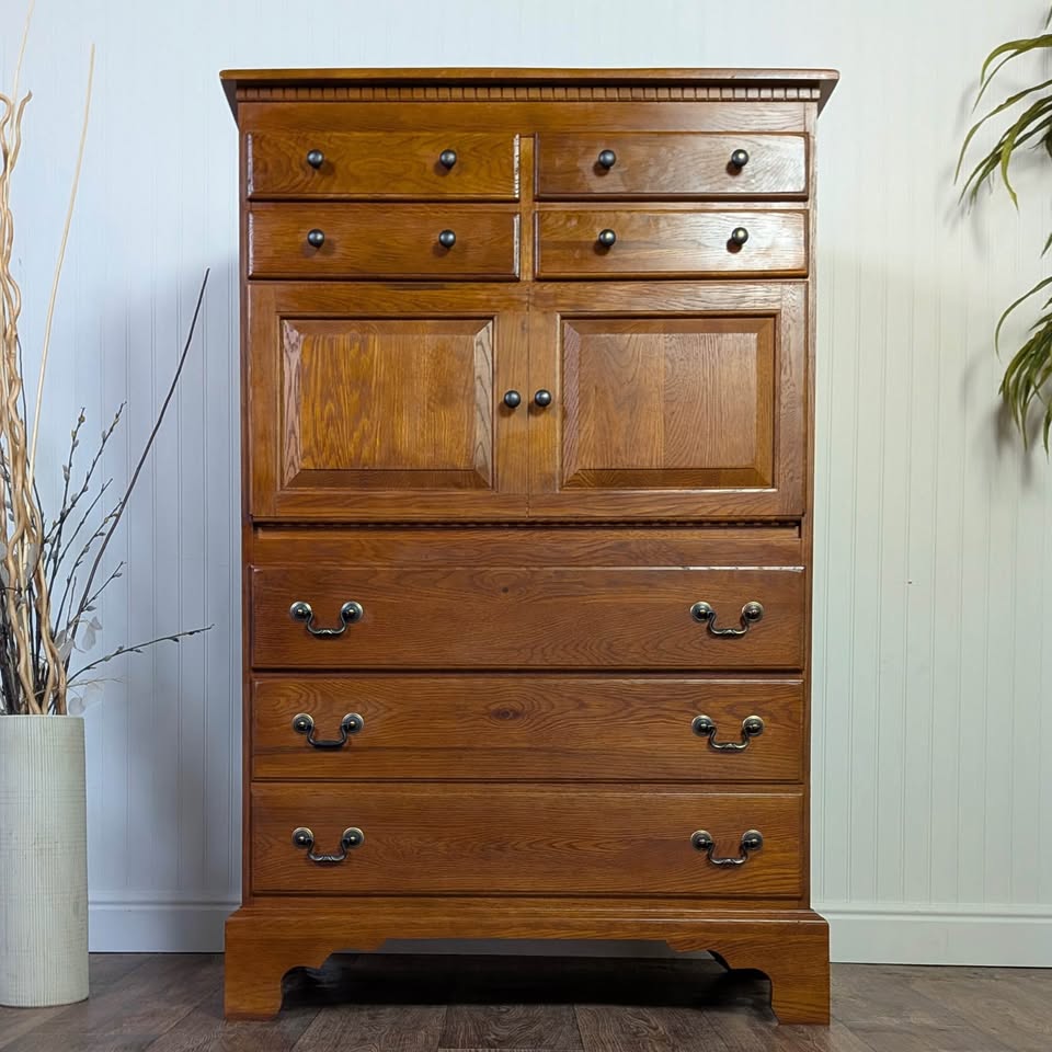 Vintage Keller Oak Dresser / Secretary Desk / Lift-Top Storage