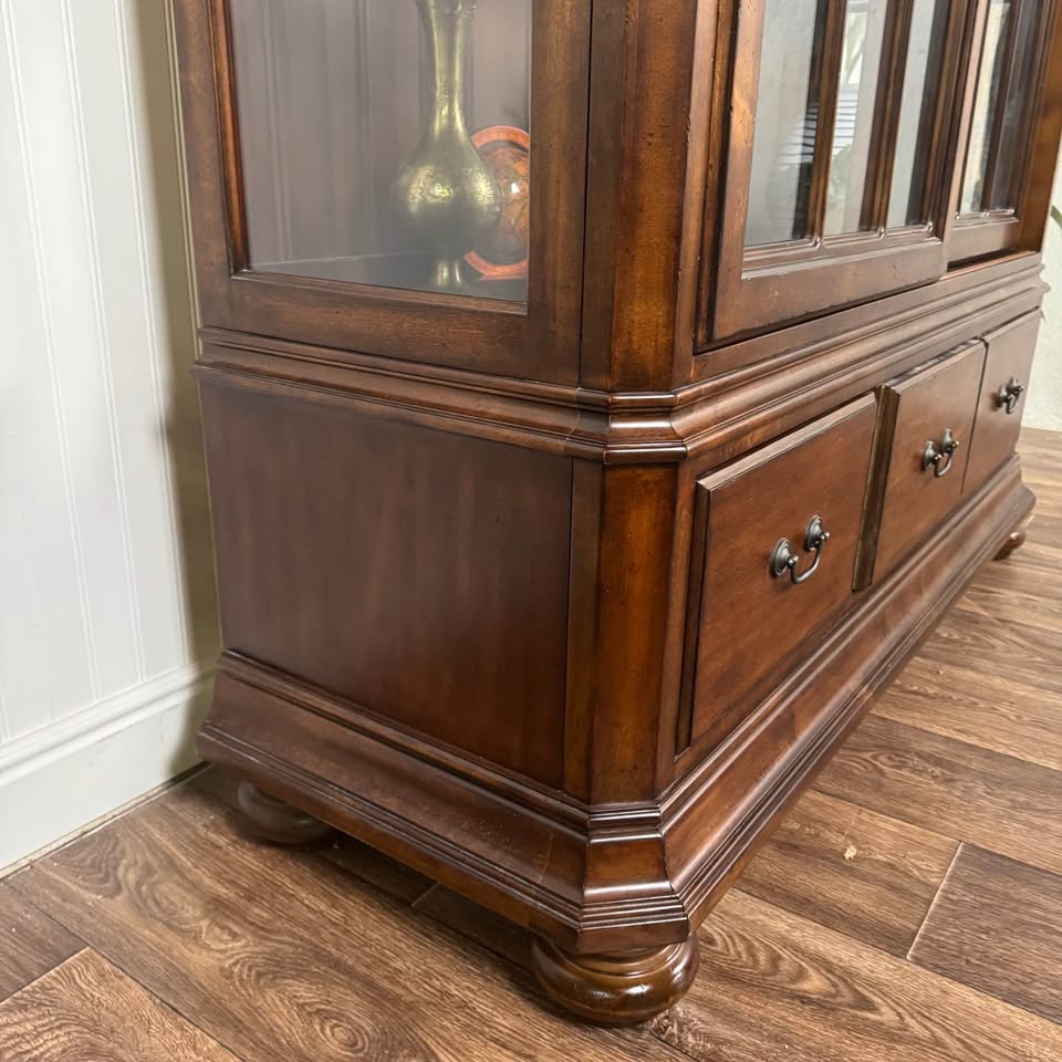 Wrangler Home Solid Wood Display Cabinet w/ Sliding Doors