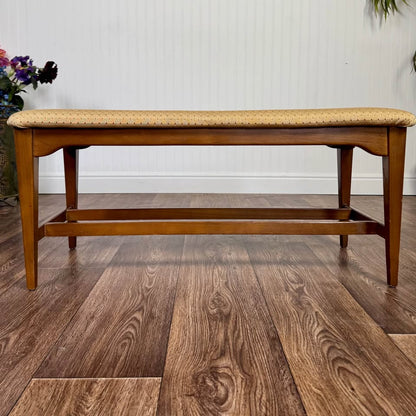Mid-Century Upholstered Bench / Entryway or End-of-Bed Seat