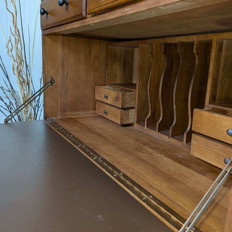 Vintage Keller Oak Dresser / Secretary Desk / Lift-Top Storage
