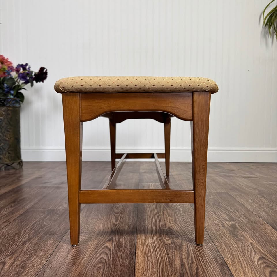 Mid-Century Upholstered Bench / Entryway or End-of-Bed Seat
