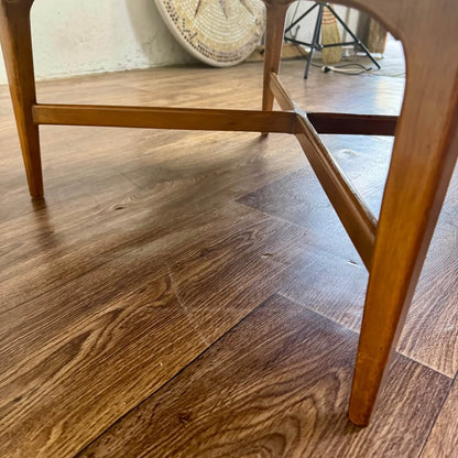 Vintage Mid-Century Modern Solid Oak Coffee Table w/ Spider Base