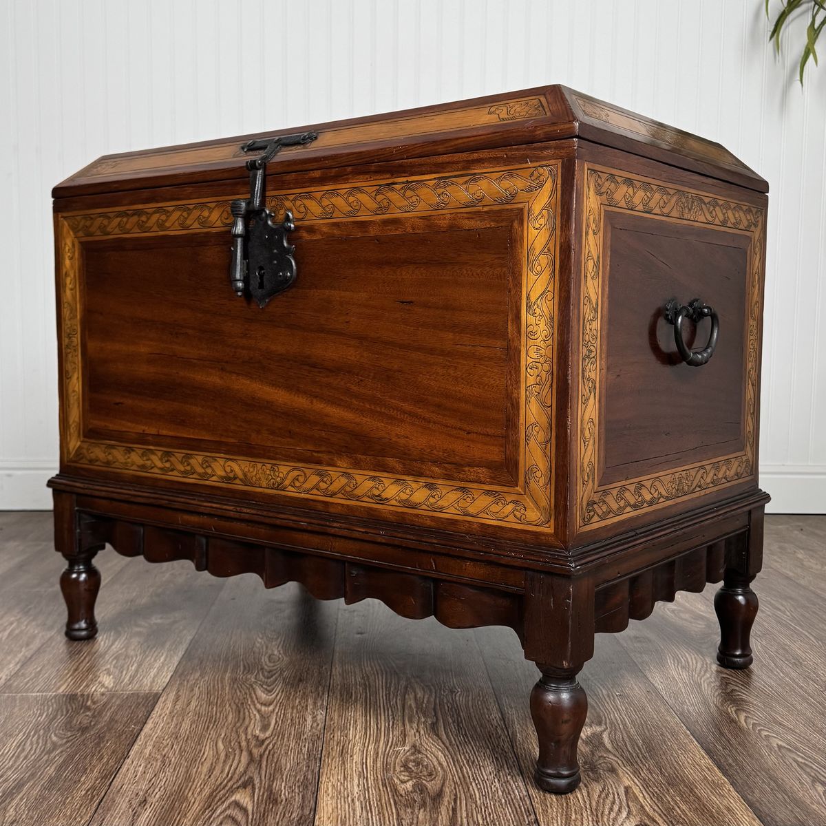 Alfonso Marina Spanish Colonial Marquetry Trunk