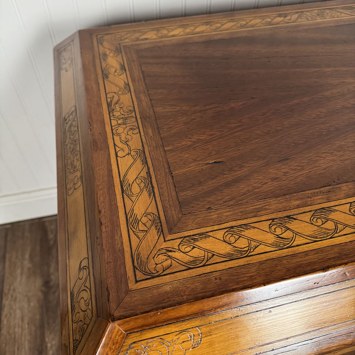 Alfonso Marina Spanish Colonial Marquetry Trunk