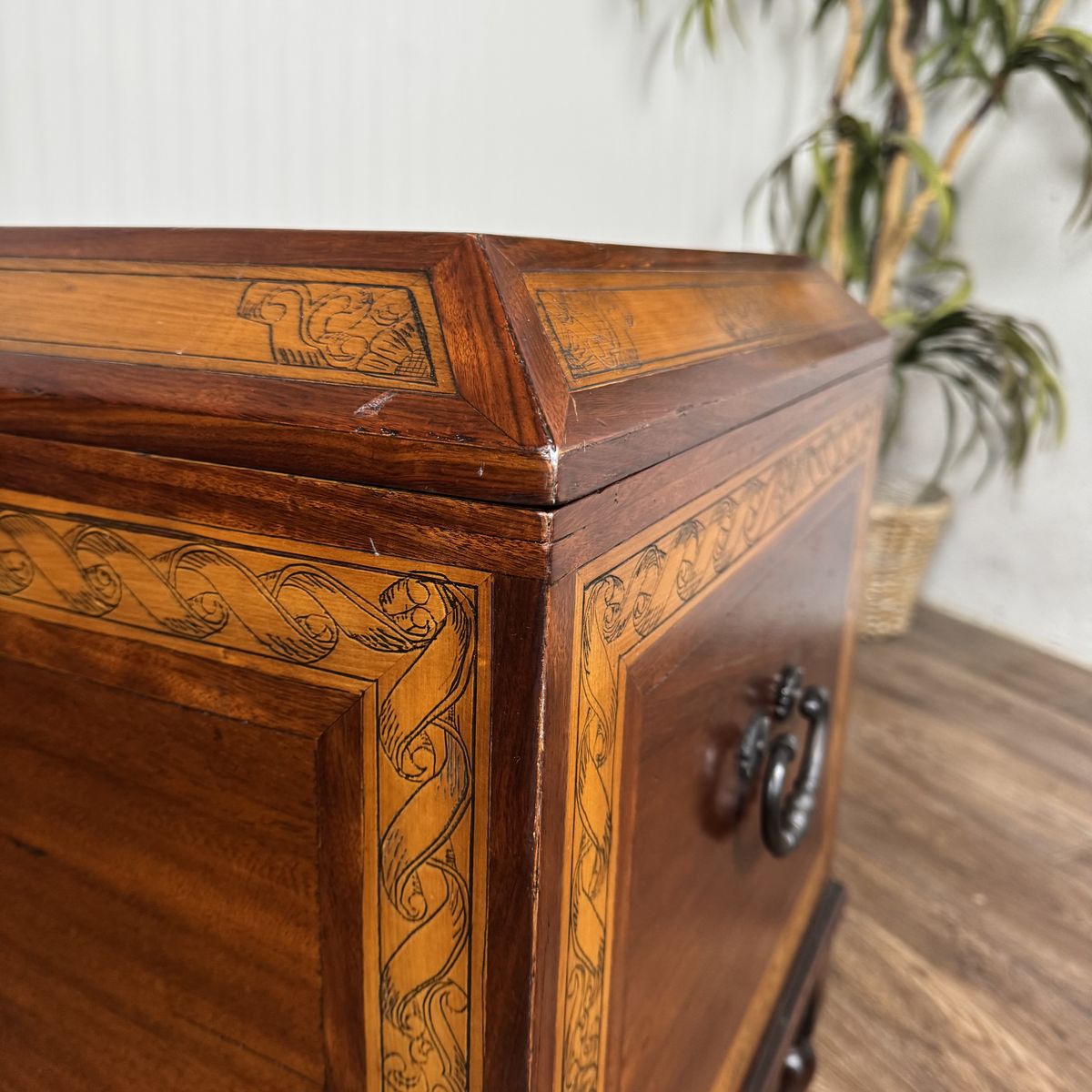 Alfonso Marina Spanish Colonial Marquetry Trunk