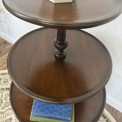 Antique Style 3-Tier Rotating Pedestal Table