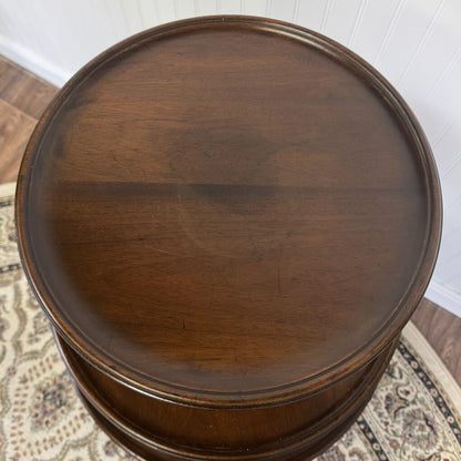 Antique Style 3-Tier Rotating Pedestal Table