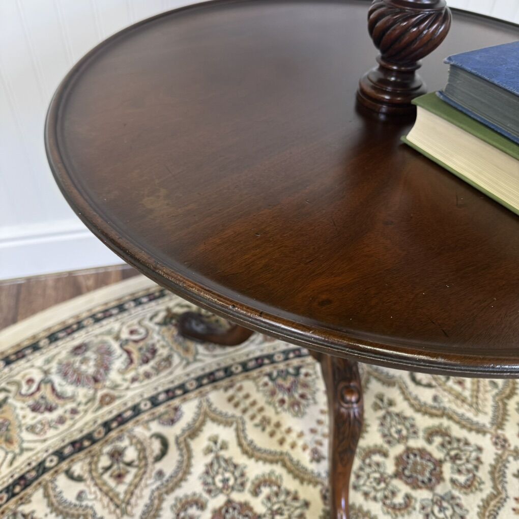 Antique Style 3-Tier Rotating Pedestal Table