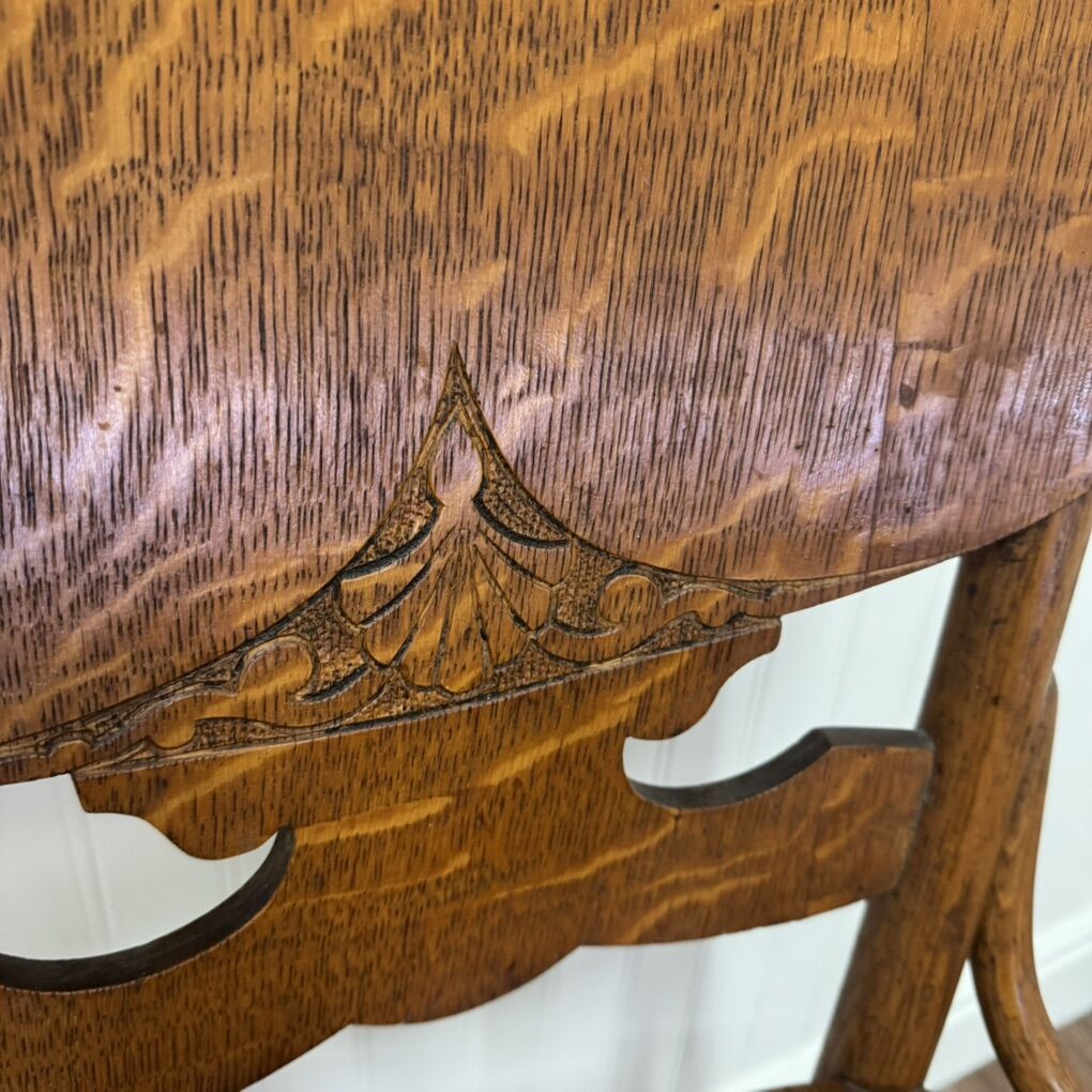 Pair of Antique Tiger Oak Chairs