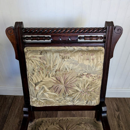Antique Victorian / Edwardian Library Chair on Casters