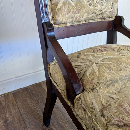 Antique Victorian / Edwardian Library Chair on Casters