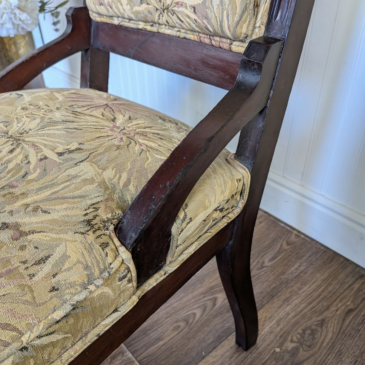 Antique Victorian / Edwardian Library Chair on Casters