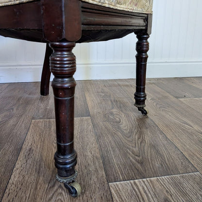 Antique Victorian / Edwardian Library Chair on Casters