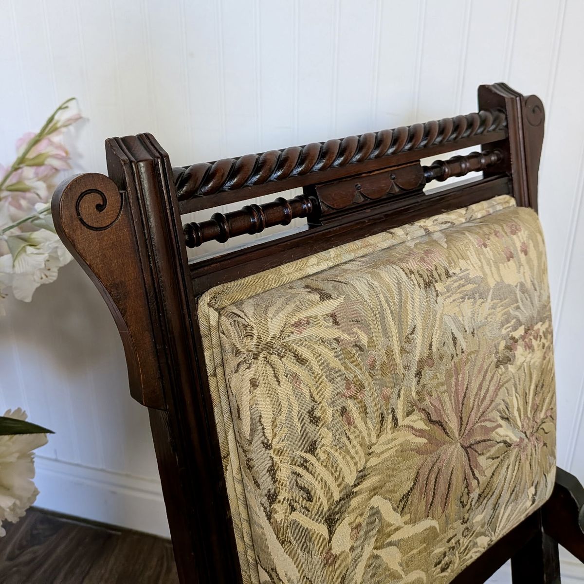 Antique Victorian / Edwardian Library Chair on Casters
