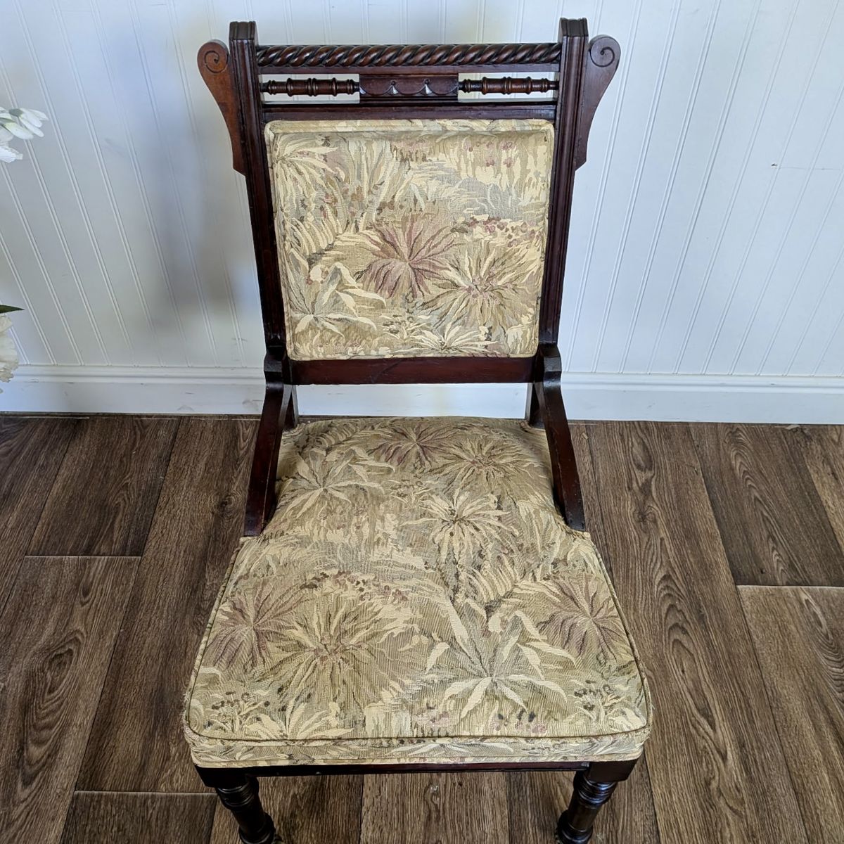 Antique Victorian / Edwardian Library Chair on Casters