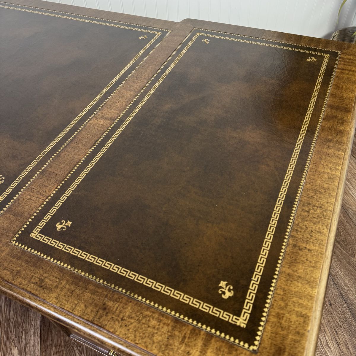 Vintage Chippendale Sligh Desk with Leather Top