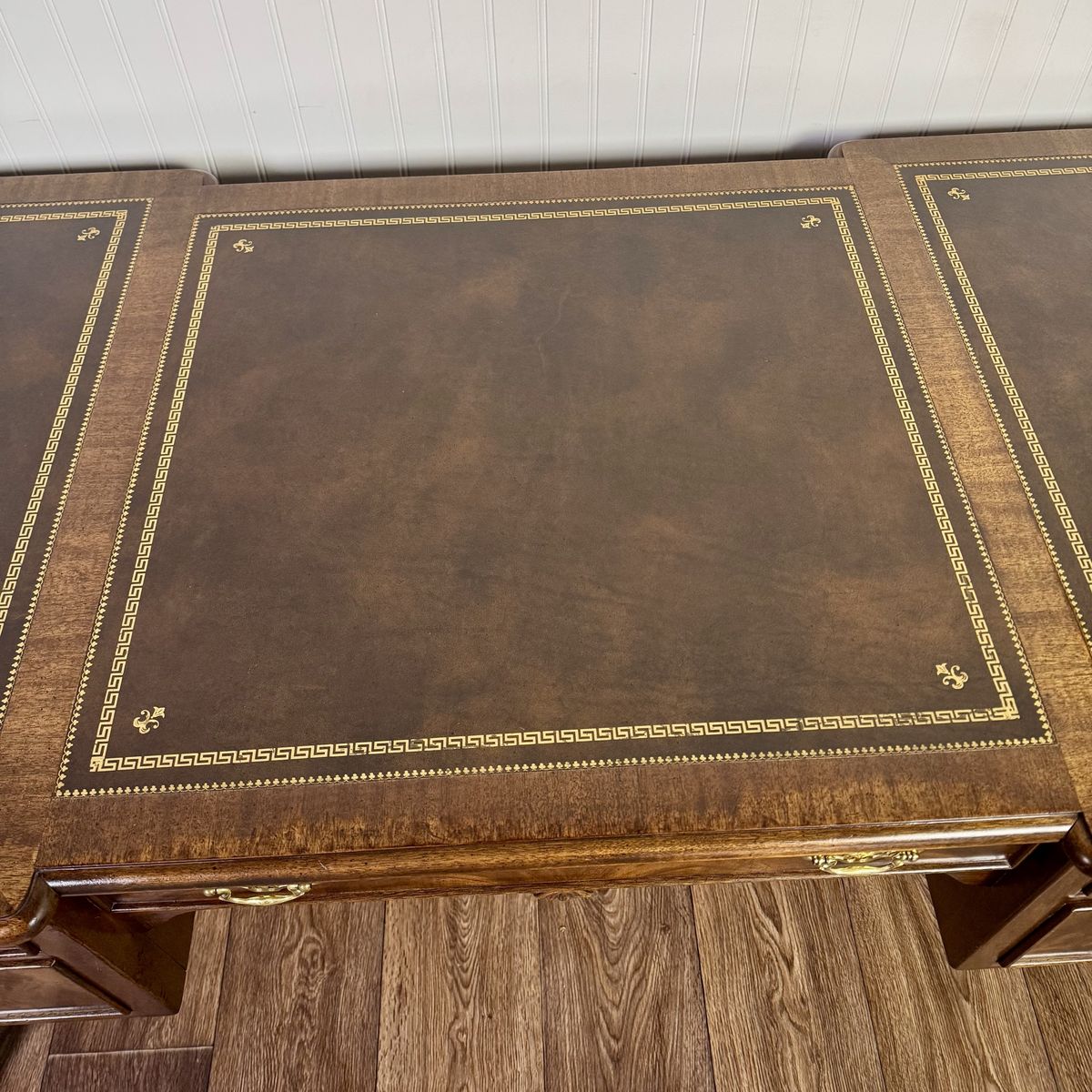 Vintage Chippendale Sligh Desk with Leather Top