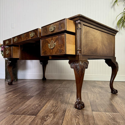 Vintage Chippendale Sligh Desk with Leather Top