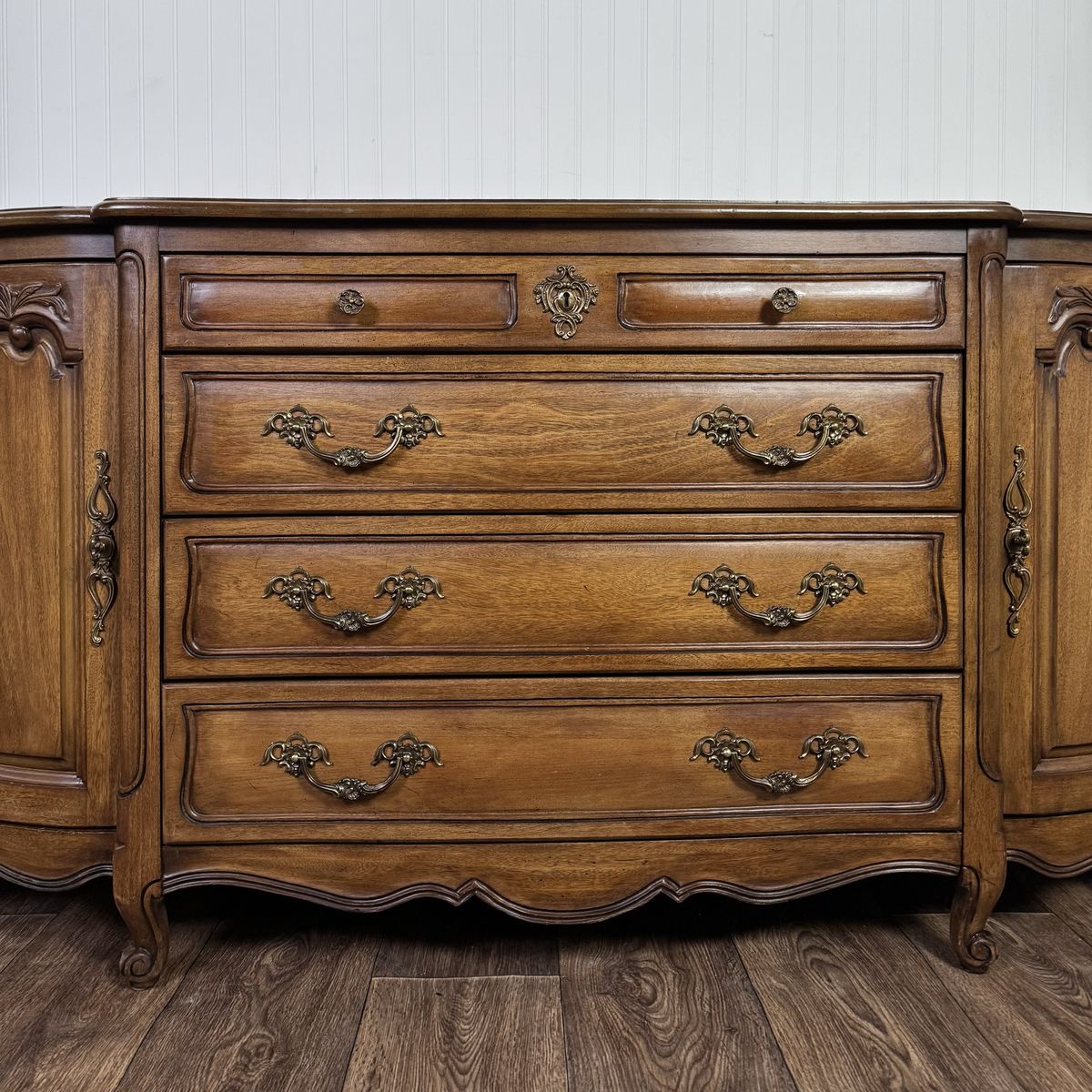 72” French Provincial Buffet & Display Cabinet – White Fine Furniture