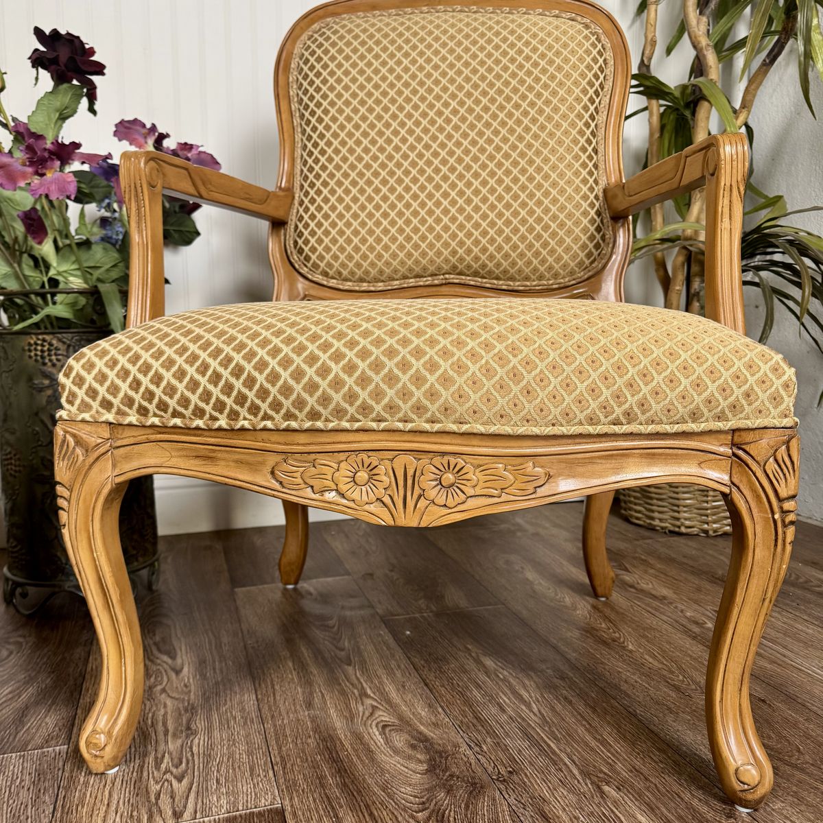 Pair of French Provincial Carved Armchairs