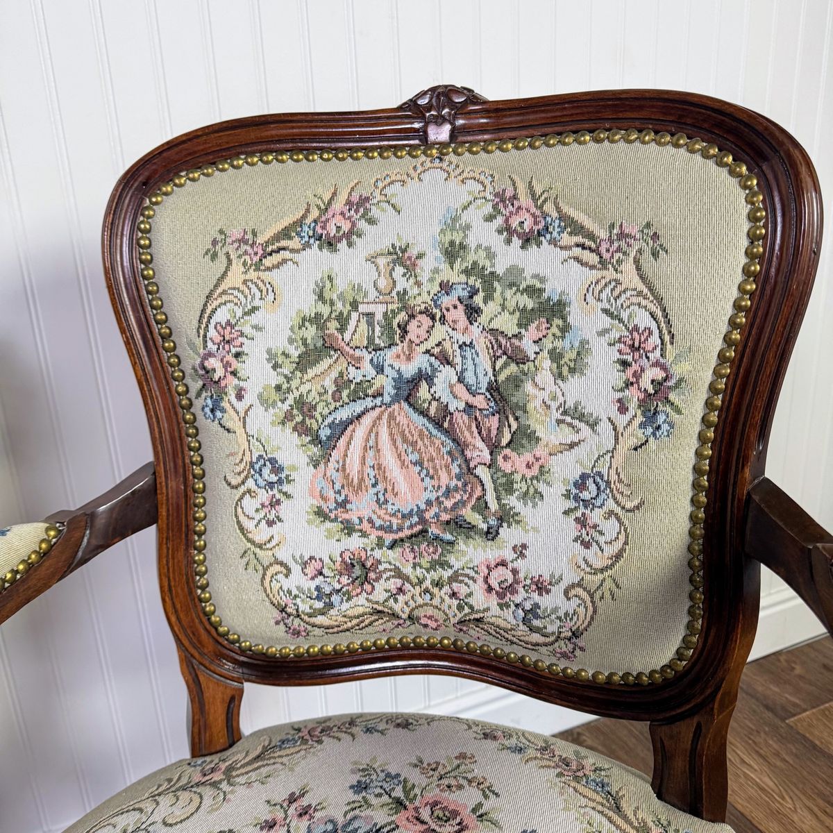 French Provincial Needlepoint Tapestry Armchair