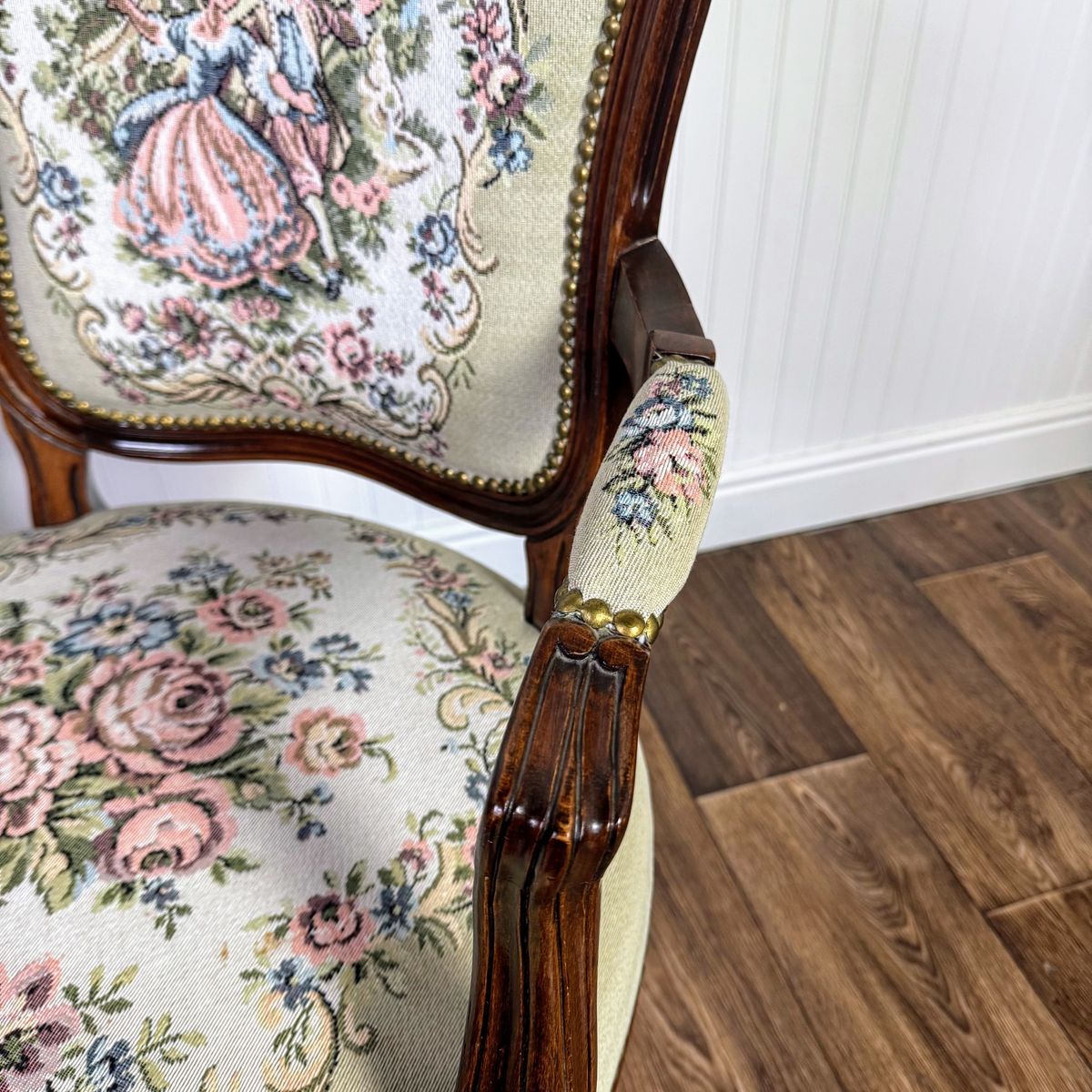 French Provincial Needlepoint Tapestry Armchair