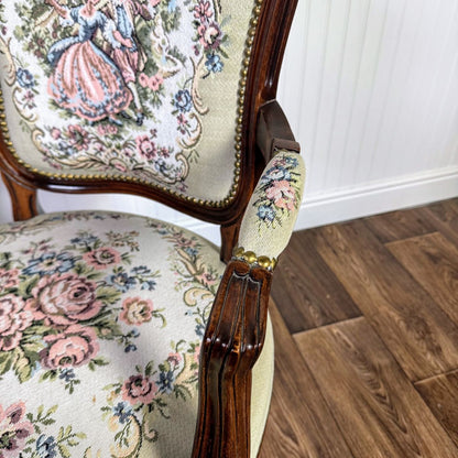 French Provincial Needlepoint Tapestry Armchair