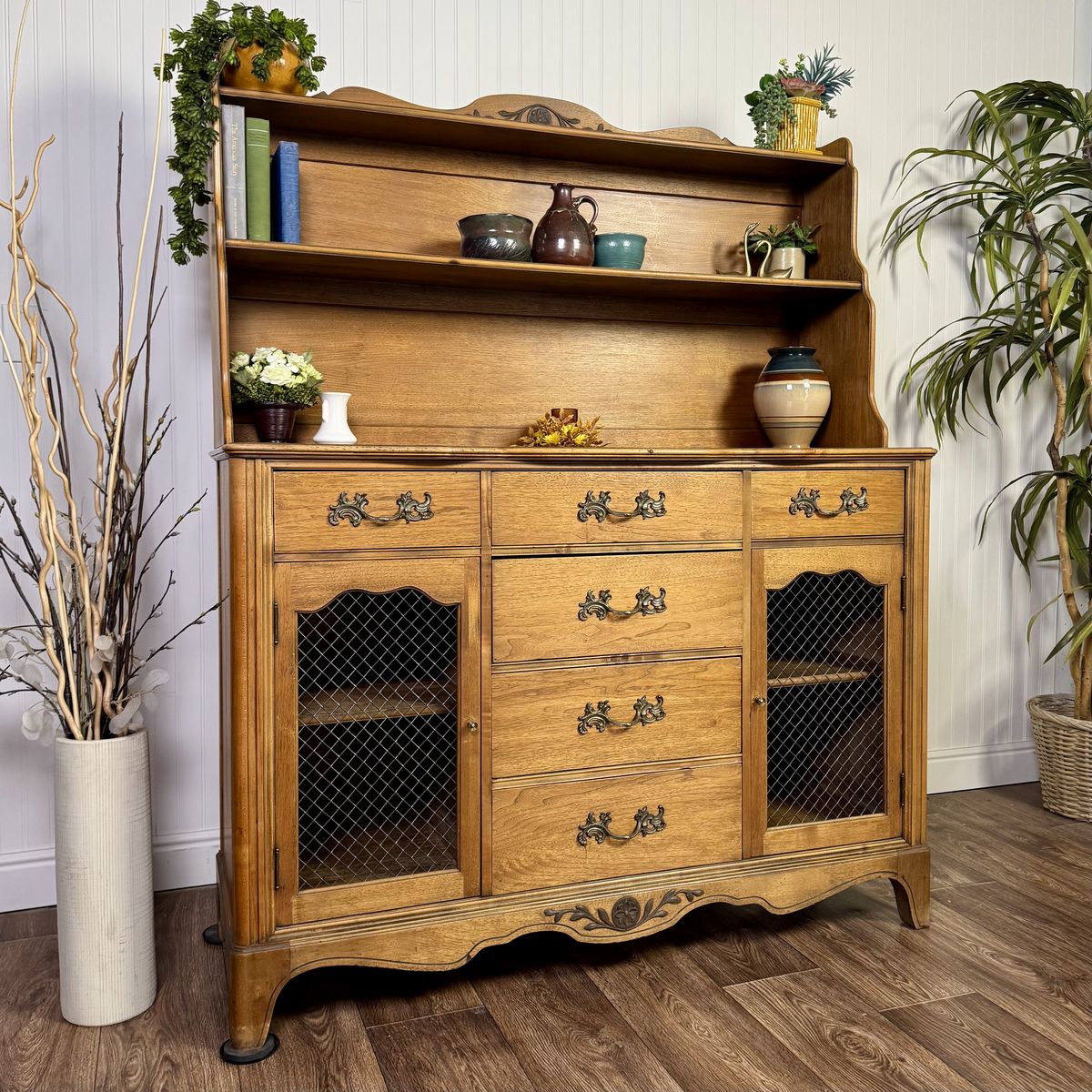 French Provincial Pendleton Irwin Solid Wood Hutch