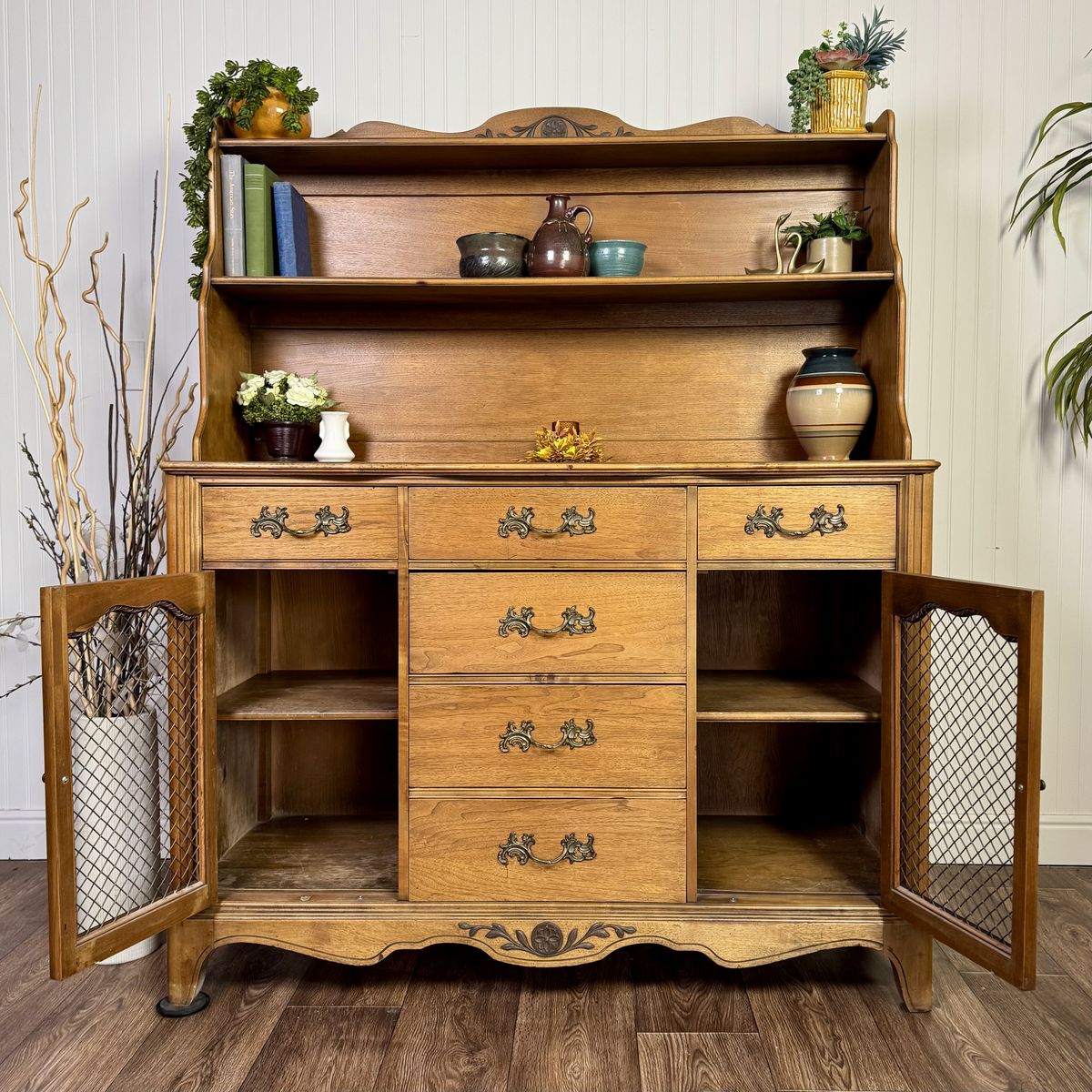 French Provincial Pendleton Irwin Solid Wood Hutch
