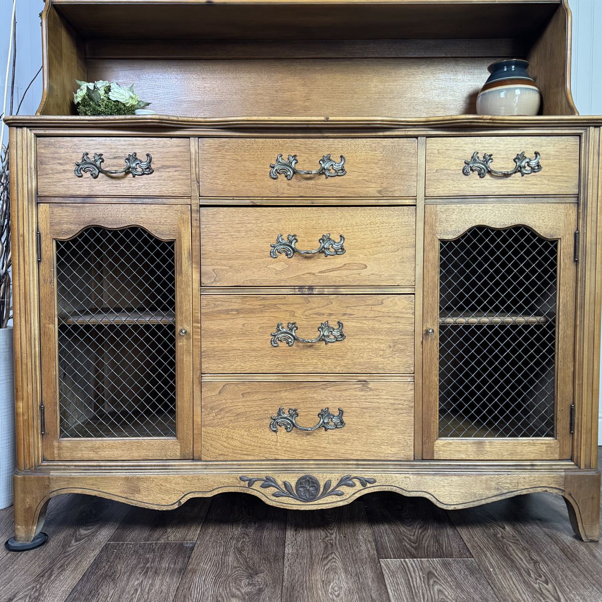 French Provincial Pendleton Irwin Solid Wood Hutch