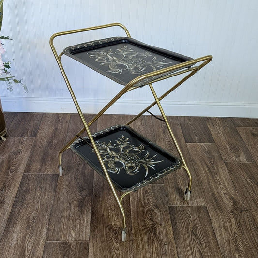Vintage Hollywood Regency Caldak Folding Bar or Tea Cart