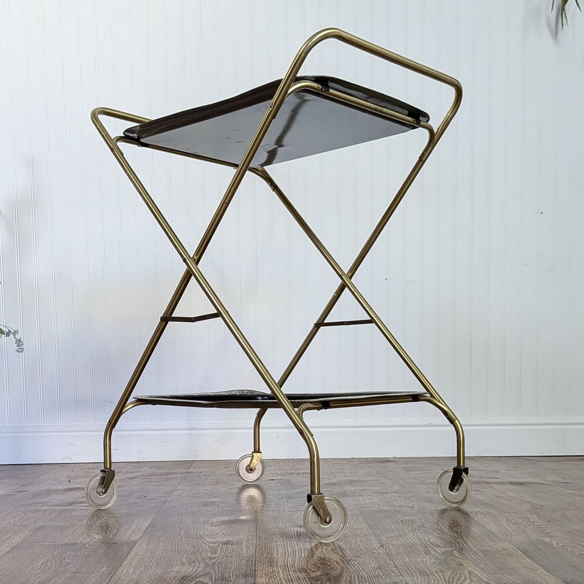Vintage Hollywood Regency Caldak Folding Bar or Tea Cart