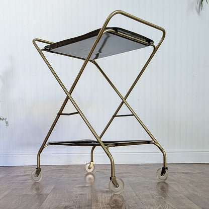 Vintage Hollywood Regency Caldak Folding Bar or Tea Cart