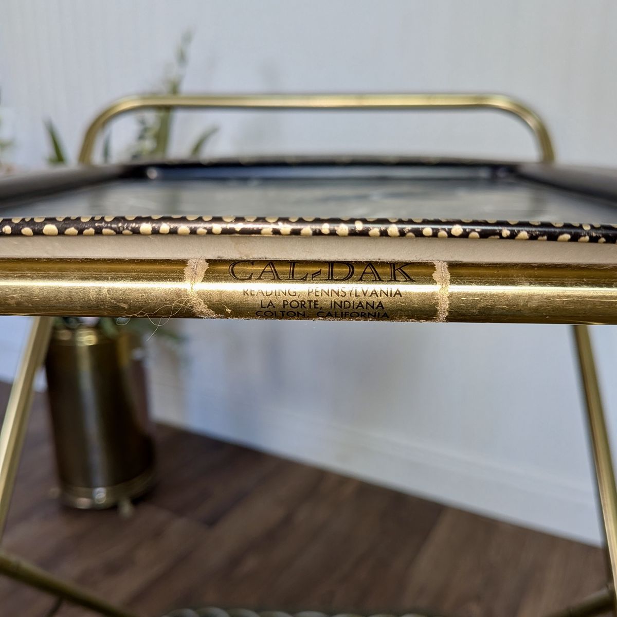 Vintage Hollywood Regency Caldak Folding Bar or Tea Cart